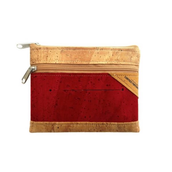Cork Bag with 2 Closures Red