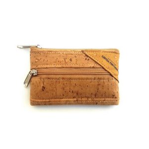 Cork Wallet with 2 Clasps Natural