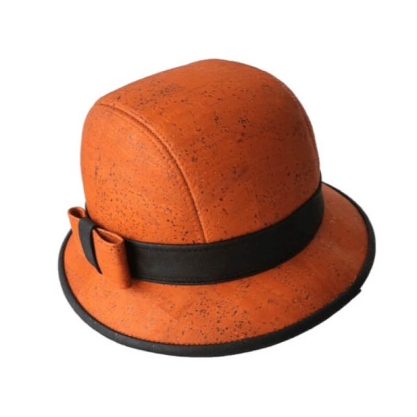 Orange Cork Crochet Hat