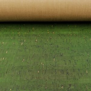 Dark Green Rustic Cork Fabric