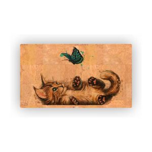 Mosaic Cork Fabric Cats Engraving R131