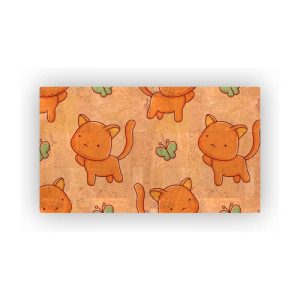 Mosaic Cork Fabric Cats Engraving R20