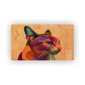 Mosaic Cork Fabric Cats Engraving R202