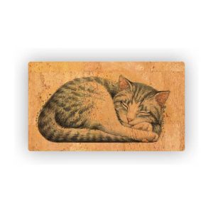 Mosaic Cork Fabric Cats Engraving R206