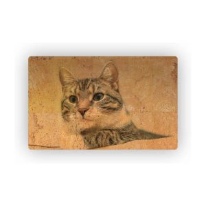Mosaic Cork Fabric Cats Engraving R221