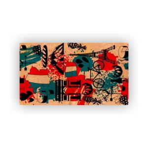 Mosaic Cork Fabric Countries Engraving R64