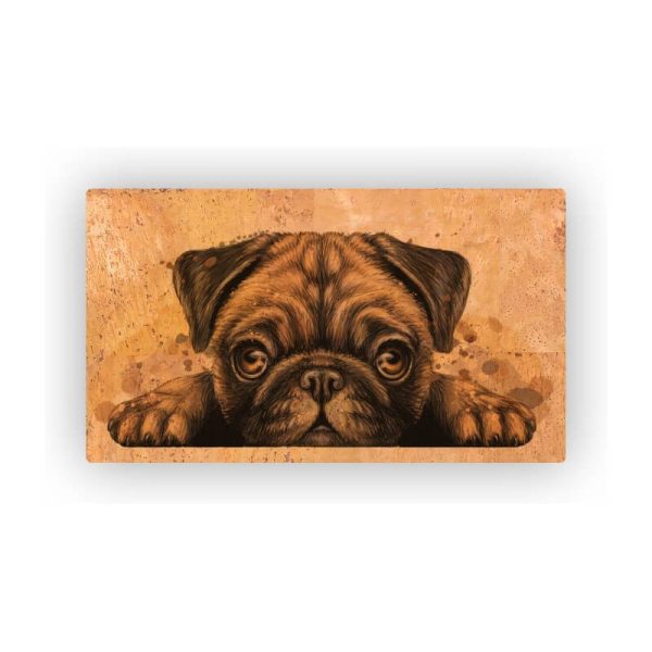 Mosaic Cork Fabric Dogs Engraving R154