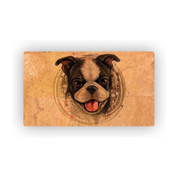 Mosaic Cork Fabric Dogs Engraving R168