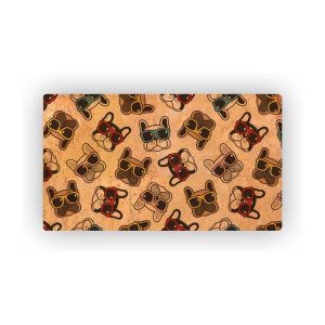 Mosaic Cork Fabric Dogs Engraving R172