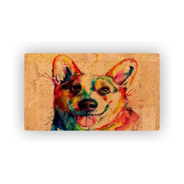 Mosaic Cork Fabric Dogs Engraving R209