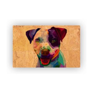 Mosaic Cork Fabric Dogs Engraving R229
