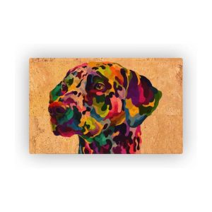 Mosaic Cork Fabric Dogs Engraving R233