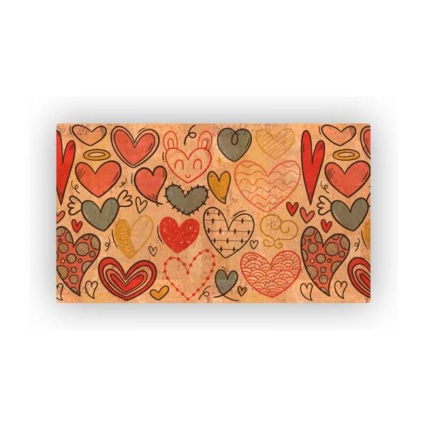 Mosaic Cork Fabric Hearts Engraving R14