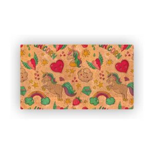 Mosaic Cork Fabric Unicorns Engraving R42