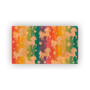 Mosaic Cork Fabric Unicorns Engraving R43