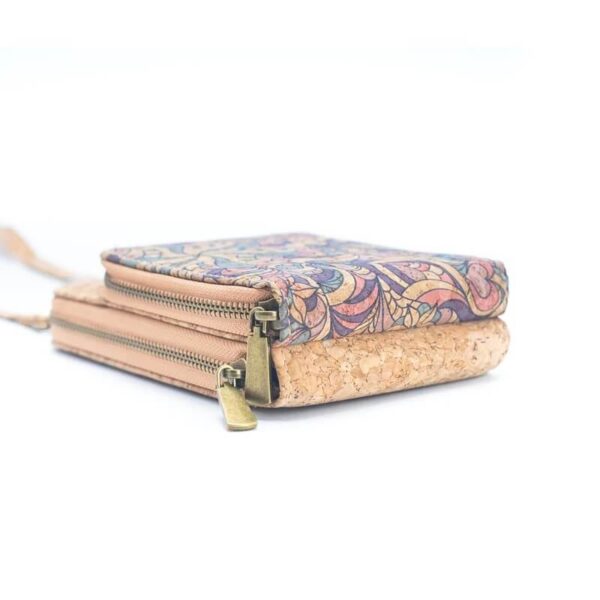 Cork Crossbody Double Zipper Wallet with Phone Compartiment Bag 8